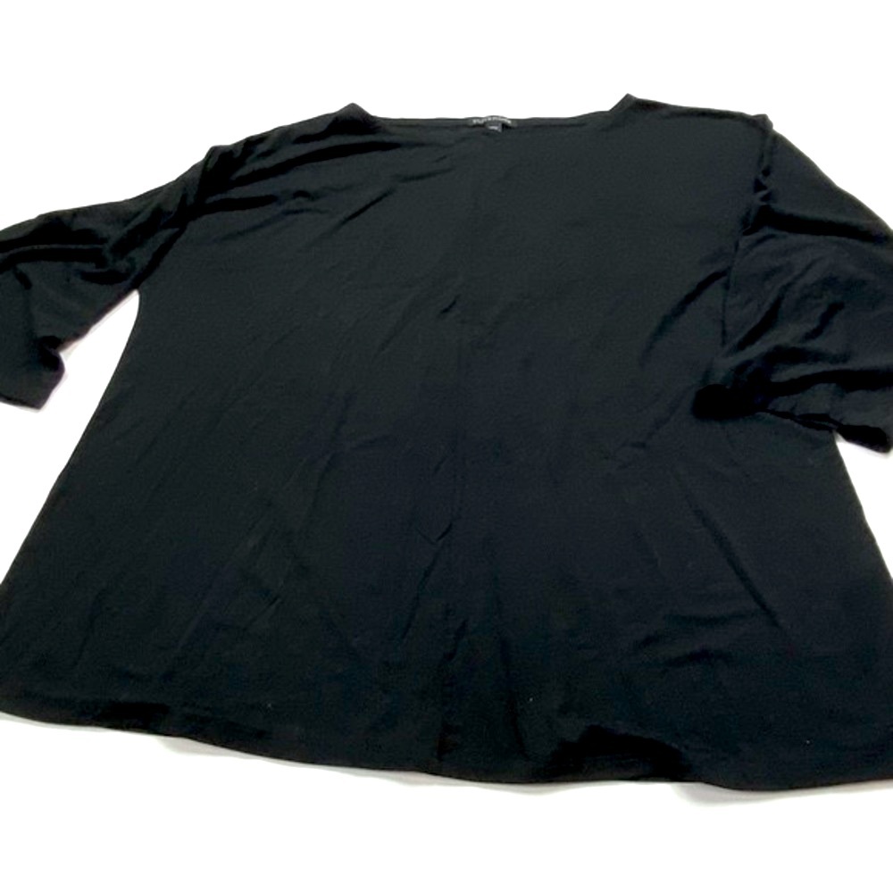 Eileen Fisher Black 3/4 Sleeve Top Size Medium Oversized
